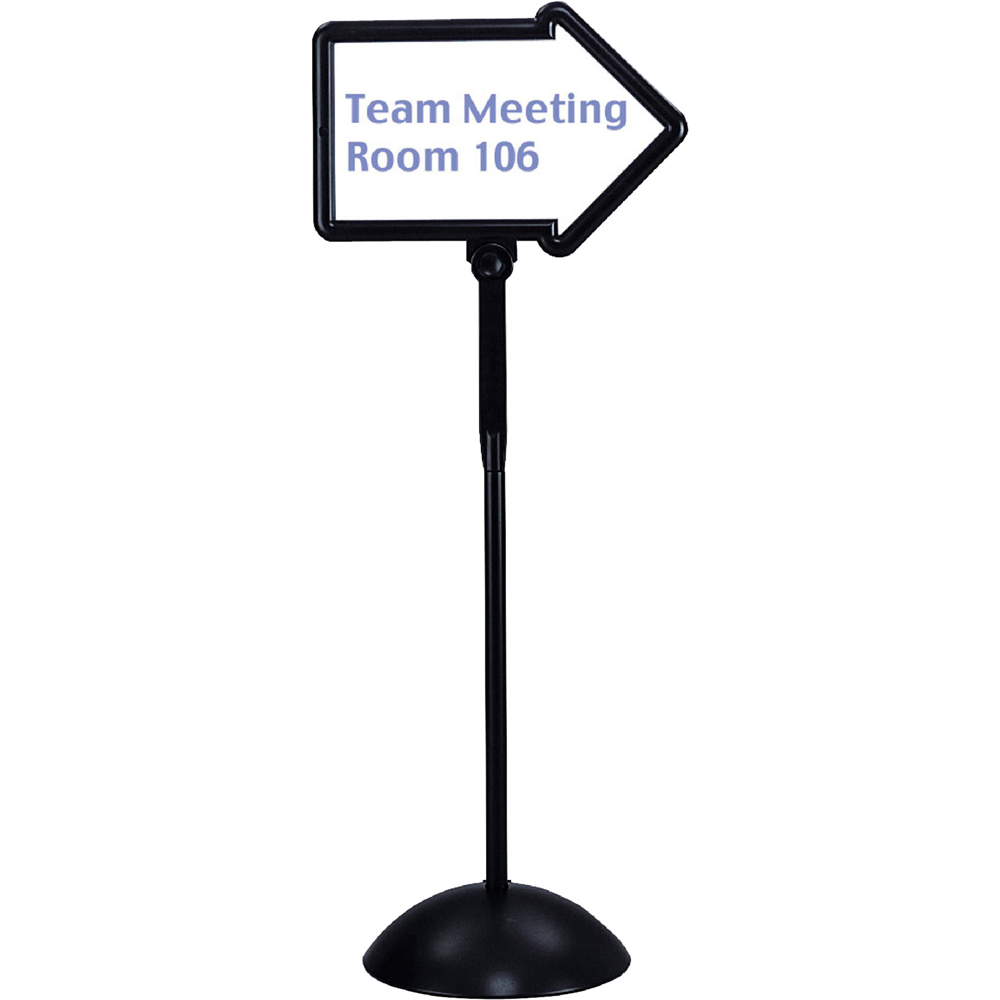 Safco Write Way Directional Sign, Black, 25 1/2in.W x 17 3/4in.D x 64 1/4in.H, Model# 4173BL